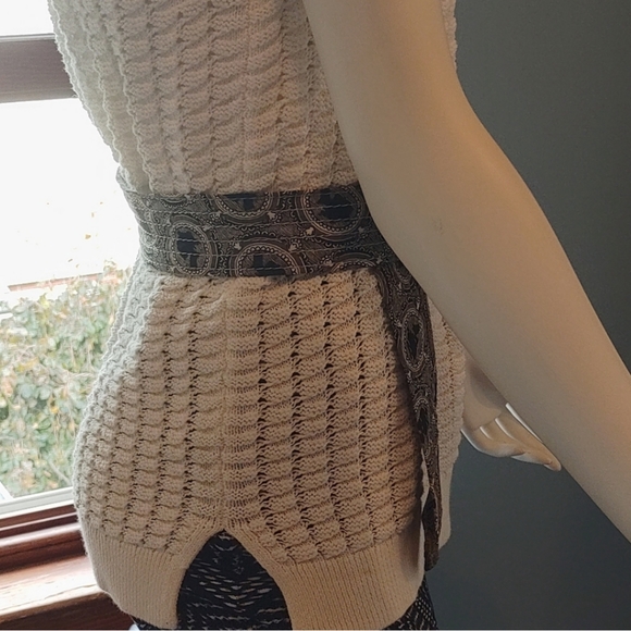 JCrew Y2K Blk/white lady brooch canvas Belt Sz S-L 🛍BOGO🛍 - Picture 8 of 8